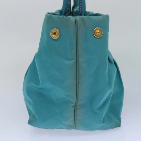 PRADA Hand Bag Nylon Turquoise Blue Auth 81466 - Picture 6 of 16